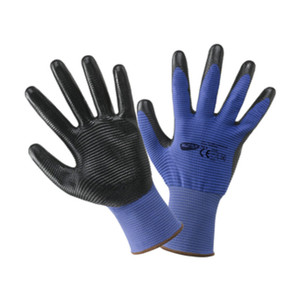 Guantes de Poliéster con Palma Recubierta de Nitrilo Rugoso y Dorso Aireado 'Crinkle' Talla 10 - Product Image 1
