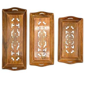 <b>Kitchen</b> <b>Accessories</b> Wooden Serving Tray With Metal Handle Cheaper Flatware Dinnerware Household Christmas <b>Decorative</b> Tray - Product Image 6