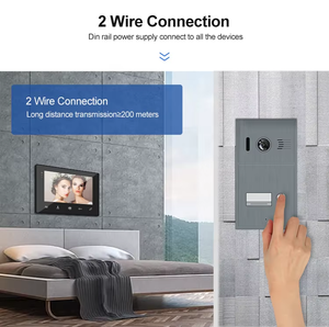 Kit de Videoportero de 2 Cables <span class=keywords><strong>Comtech</strong></span>, Intercomunicador con Visión Nocturna, Cámara Exterior a Color Resistente al Agua y Función de Monitor - Product Image 6