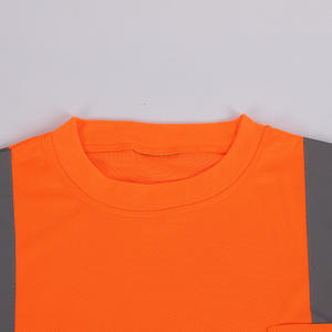 <b>Men</b> Work Wear Orange Black Pocket Reflect <b>Short</b> <b>Sleeve</b> Polo T-<b>shirt</b> - Product Image 4