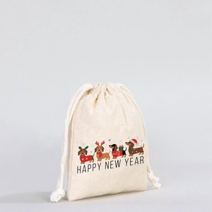 Bolsa de Tela Personalizable para Año Nuevo, 4 x 5 (10 x 13 cm), Bolsa de Regalo Navideña con Serigrafía, Logotipo Bordado para Empacar Ropa - Product Image 5