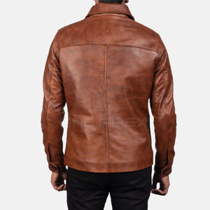 2025 Fine qualité haute rue hommes motard veste en cuir col rabattu fermeture éclair bouton couvert veste en cuir pour hommes - Product Image 3