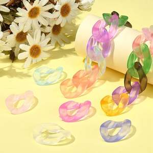 designed to mix with metal beads and <b>charms</b> Resin link chain great for seasonal fashion collections Resin link chain at low cost - Product Image 5