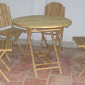 โต๊ะไม้ไผ่แบบดั้งเดิมสำหรับวิลล่าบ้านไร่และห้องนั่งเล่นใช้งานกลางแจ้งทนต่อสภาพอากาศ - Product Image 3