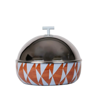 Chauffe-Plats de Luxe Personnalisé en Acier Inoxydable Isolé, Design Bohème Fait Main, pour Buffet et Ramadan, Couleurs Royales, Durable