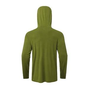 Hot Selling Men's Fishing Wear Outdoor Anti-UV Quick Dry <b>Long</b> <b>Sleeve</b> Hooded Shirt Solid Color 100% Polyester Breathable Wicking - Product Image 2
