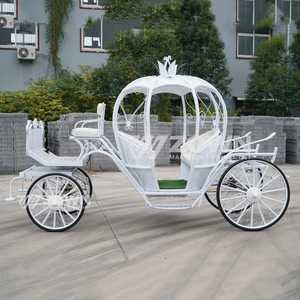 Chariot de citrouille électrique blanc pur chariot de citrouille avec auvent beau wagon de mariage de cendrillon de Style européen - Product Image 4
