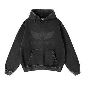 Sweat à capuche d'hiver en molleton uni pour homme, style streetwear vintage, coupe classique, pull épais 100 % coton - Product Image 1
