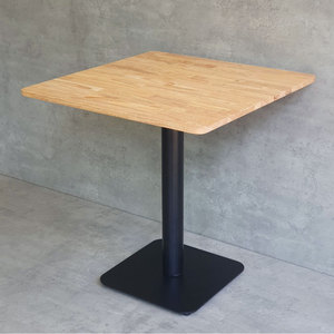 Minimalist <b>Wood</b> <b>Top</b> Dining <b>Table</b> with Square Iron Base 70cm Square Assembled for Kitchen Use-CFD68151 - Product Image 5