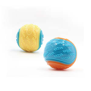 Juguete Masticable Ecológico y Duradero para Perros con Forma de Pelota de Tenis, Limpieza Dental Interactiva y Diversión con Sonido - Product Image 5