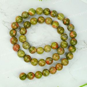 Cuentas Sueltas Redondas de Unakita de 8mm para Hacer Joyas, Pulseras y Malas - 45-50 Piezas - Equilibrio y Crecimiento Emocional - Product Image 5