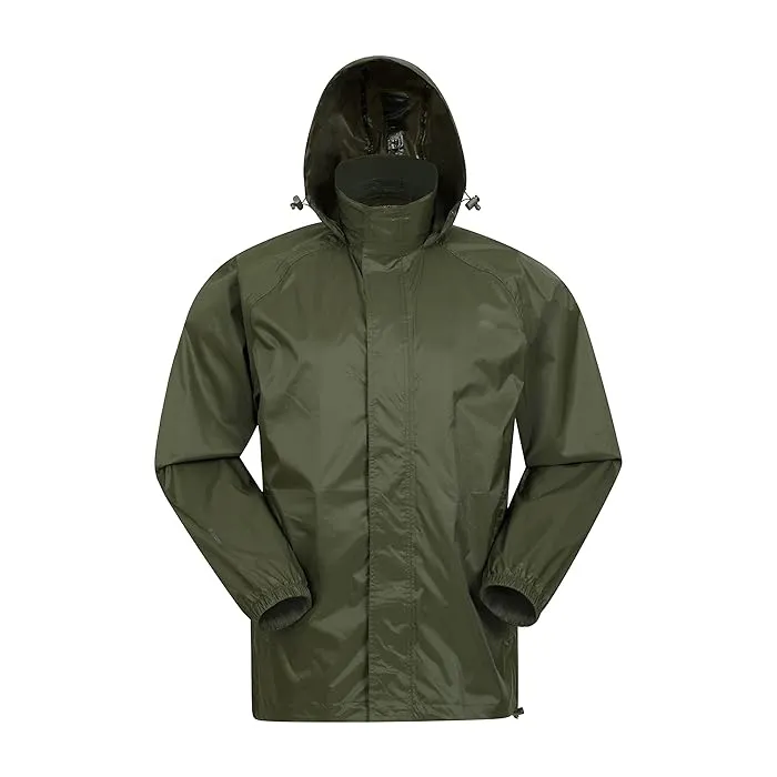 Mens Waterproof Packable Jacket Lightweight & Breathable Raincoat with Taped Seams & Packaway Bag - For Spring Summer & Travel