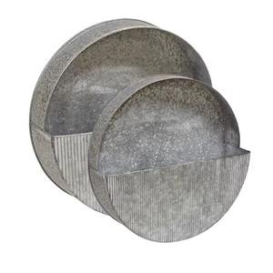 Lot de 2 jardinières en métal galvanisé de différentes tailles pour jardinières de décoration de chalet de jardin - Product Image 3