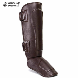 Espinilleras de Kick Boxing MMA personalizadas de alta calidad, espinilleras de cuero sintético PU Premium para adultos para protección - Product Image 4