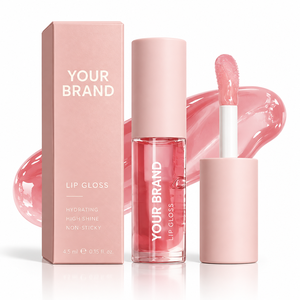 ลิปกลอสสีชมพูฉลากส่วนตัว ลิปออยล์เนื้อฉ่ำวาว ไม่เหนียวเหนอะหนะ ลิปสติกเนื้อลิควิด สีตามสั่ง เครื่องสำอาง - Product Image 1