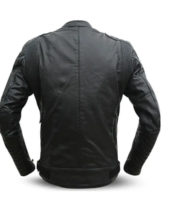 Veste de moto à manches longues à prix raisonnables à vendre vestes de moto en cuir véritable avec logo sur mesure couleur unie - Product Image 2
