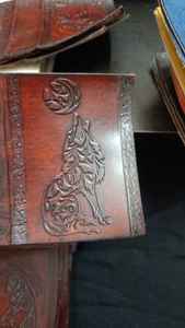 Diario de cuero en relieve granate hecho a mano, diseño animal personalizado, piedra de ágata, papel de algodón, portátil, hecho a medida, diario - Product Image 4