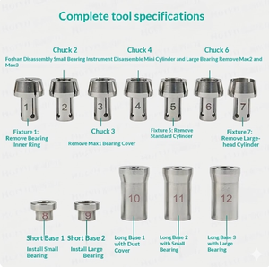 Kit di Riparazione Multifunzionale per Manipoli Dentali ad Alta Velocità, Strumento per Smontaggio e Assemblaggio di Cuscinetti per Trapani Dentali in Acciaio Inossidabile di Lusso - Product Image 2