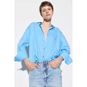 เสื้อเชิ้ตผ้าซาตินทรงโอเวอร์ไซส์สำหรับผู้หญิง ทรงหลวม ปักโลโก้ ลายดอกไม้ ลายเสือดาว ลายเรียบ สไตล์ลำลองและเป็นทางการ ไซส์ XL สำหรับฤดูใบไม้ผลิและฤดูใบไม้ร่วง - Product Image 1