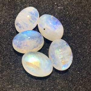 AAA Grade 100% Natural Loose Blue Rainbow Moonstone Cabochon Beads IGI Certified Multi-Power Jewelry Making 4mm 6mm 8mm <b>Stone</b> - Product Image 3
