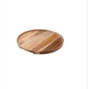 Assiette de service en bois Plateau à dessert en acacia rustique Café Thé Assiette en bois de haute qualité fait à la main en bois poli brillant - Product Image 5