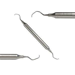 Cureta Periodontal Gracey 17/18 de Doble Extremo con Mango Hueco de Acero Inoxidable, Manual, Certificación CE, Económica, para Uso Dental - Product Image 1
