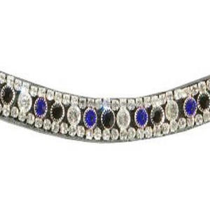 Luxury 3 Row Sparkling <b>Crystals</b> Diamante Chain Handmade Wave Shape Leather Horse Brow Band in Full Cob Oversize at <b>Cheap</b> Price - Product Image 3