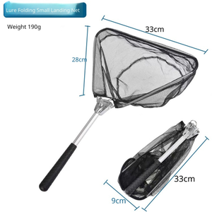 Épuisette de pêche pliable avec manche télescopique en aluminium, filet en caoutchouc, flottante, pour kayak, pêche à la truite et au bar - Product Image 2