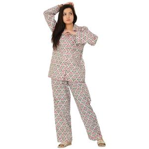 Ensemble pyjama en coton fleuri pour femmes automne vêtements de détente confortables chemise et pantalon de nuit en voile cadeau de relaxation parfait pour les demoiselles d'honneur - Product Image 2
