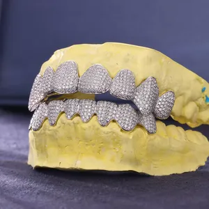 Custom Iced Out Fine Grillz 925 Sterling Silver Lab Grown Diamonds 16 Dientes - Product Image 5