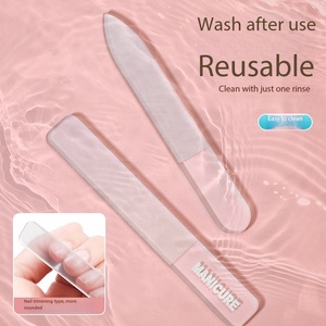 Transparent Nano Glass Sandpaper <b>Nail</b> <b>File</b> Double Sided Straight 100 Grit Washable Reusable Manicure Polishing Tool Custom Logo - Product Image 2