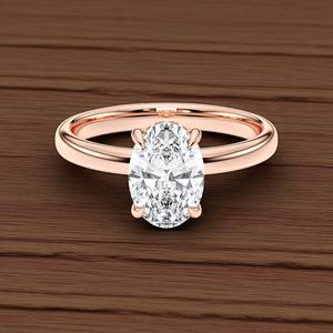 1.66 Carat F-G/VS Lab Grown Ovale Forme Ronde Diamant Prong Set Solitaire Bague de Fiançailles en Argent Pour Femmes - Product Image 4