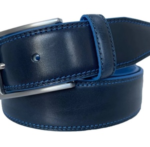 Ceinture en cuir de veau bleu avec ceinture en cuir la plus vendue bleue 2023, ceinture en cuir marron pleine fleur - Product Image 1