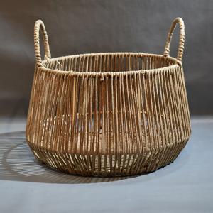 Handmade Decorative Jute <b>Basket</b> for Home and Kitchen Use Customizable Size Material with <b>Rattan</b> Iron Food Safe <b>Storage</b> <b>Baskets</b> - Product Image 2