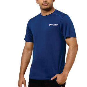 Camiseta de algodón de alta calidad con logotipo impreso personalizado, manga corta, cuello redondo, tela transpirable cómoda, ajuste informal - Product Image 3