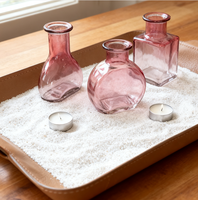 Vase en verre rond de petite taille au design moderne, rose, MUZHISHI, vase de table pour la décoration de table, cadeau pour le Nouvel An chinois