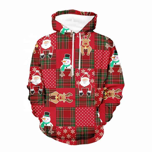 Sweats à capuche thermiques personnalisés en coton à sublimation en vert, pulls de Noël laids avec fermeture à glissière complète nous sweat à capuche et sweat-shirts de Noël - Product Image 6