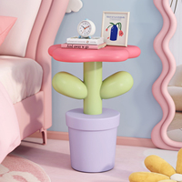 HJ HOME Table de chevet créative pour enfants Chambre à coucher Petite table d'appoint de dessin animé Armoire Table basse Ornements Table d'appoint de lit