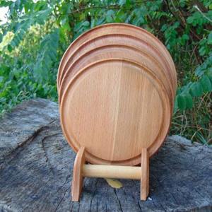 Tabla de cortar redonda de madera ecológica duradera para utensilios de cocina y servicio de fiesta - Product Image 1