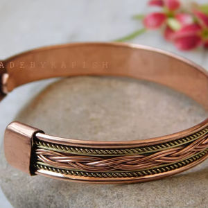 Brazalete magnético de cobre puro Pulsera de alivio del dolor de artritis hecha a mano - Product Image 1