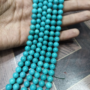 Collar de Plata de Ley con Turquesa Natural de 8mm, Gargantilla con Cuentas Azules, Joyería de Piedra de Nacimiento de Diciembre, Piedra de Protección, para Boda - Product Image 3