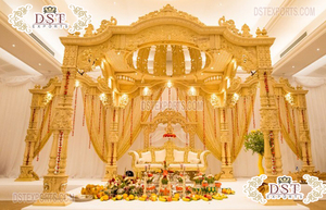 Precioso deslumbrante Vidhi Mandap de madera para Bodas de interior estilo Gujarati Ceremonia de boda decoración caja embalada - Product Image 4