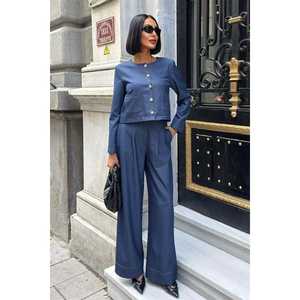 Conjunto de Traje para Mujer Nikol 10237 con Detalles de Costura Elegantes y Pantalones Palazzo - Product Image 6