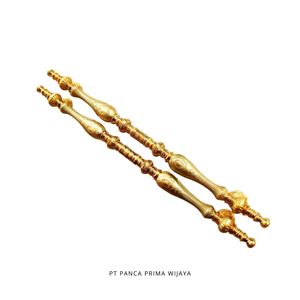 Par de manijas de puerta Sultan de latón completo de 1 metro de alta calidad | Acabado dorado, pata pasante, resistente 12kg - Product Image 2