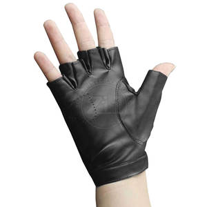Gants de mode sans doigts en cuir personnalisables à faible MOQ pour le cyclisme - Style uni, coupe-vent, unisexe - Product Image 3