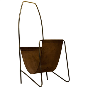 Magazine Organized <b>Display</b> Stand Modern Black Magazine Rack Customized <b>Display</b> Rack Handcrafted Metal & Leather Book Holder - Product Image 2