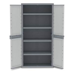 Armario Portátil Terry Wave Jumbo 2900 de 90 cm, Gris Claro Oscuro, 2 Puertas Abatibles, Kit de Muebles - Product Image 2