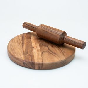 Multifunctional Acacia Wood <b>rolling</b> <b>pin</b> & board Cake Stand Serving Platter <b>Rolling</b> <b>Pin</b> Board Chapati Maker - Product Image 6