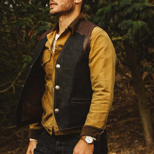 Chaleco de cuero de diseño clásico elegante de alta calidad al por mayor para hombres Chaleco de cuero genuino de la mejor calidad - Product Image 2