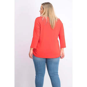 Top da Donna Charter Club con Scollo a Barca e Bottoni sulle Spalle, Arancione, Taglia XS, Decorazione Floreale Ricamata in Pizzo, Chiffon Lavorato a Maglia, Autunnale - Product Image 2